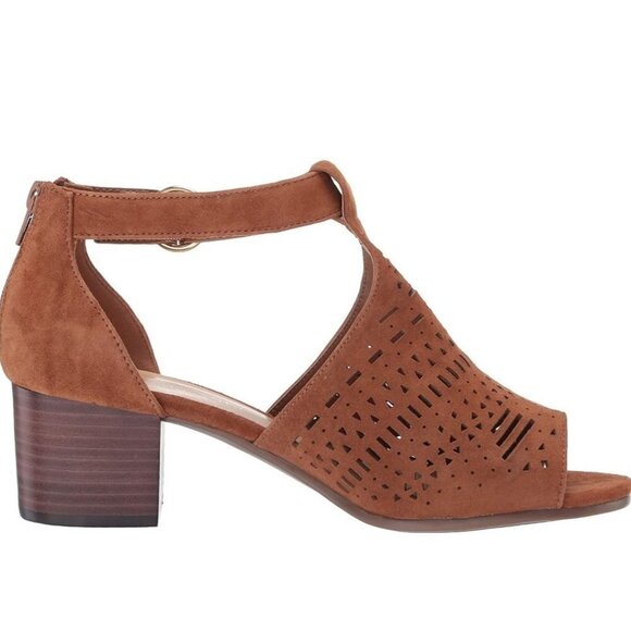 Bella Vita Finn Perforated Suede Peep Toe Sandal Size 9.5WW - Picture 3 of 12